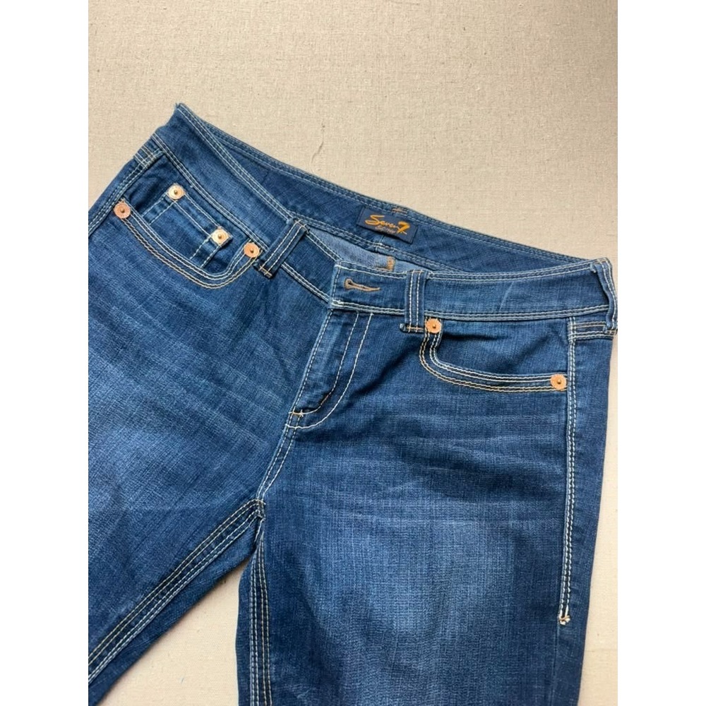 Seven7 Women’s Size 14 Cropped Capri Jeans Blue Stretch Denim [A203]